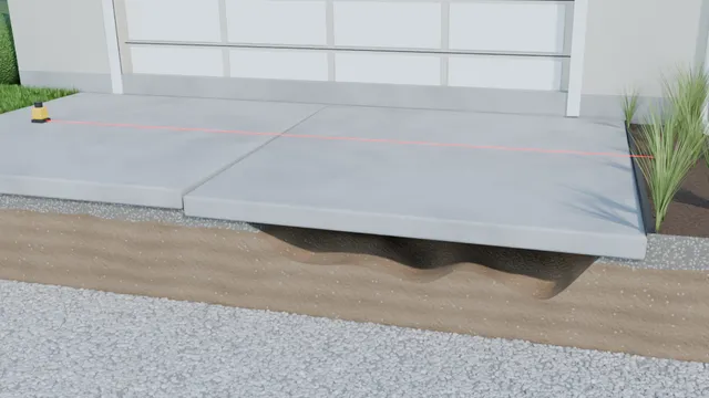 3D render of a laser line set over a sunken slab